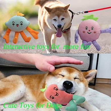 Carrot Dog Squeaky Toy, Cute Plush Chew & Play Toy