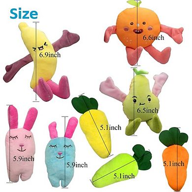 Carrot Dog Squeaky Toy, Cute Plush Chew & Play Toy