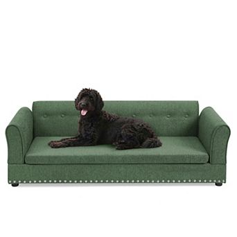 IFMALL Oversized Elevated Dog Sofa Bed with Backrest and Armrests