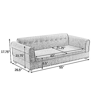 IFMALL Oversized Elevated Dog Sofa Bed with Backrest and Armrests