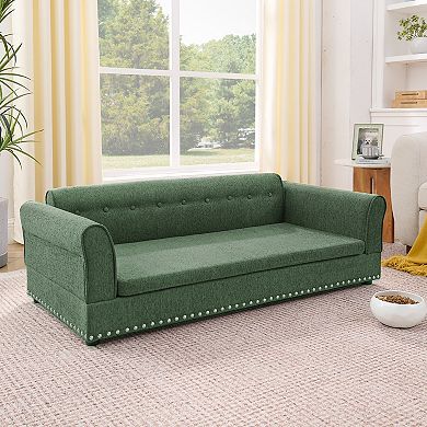 IFMALL Oversized Elevated Dog Sofa Bed with Backrest and Armrests