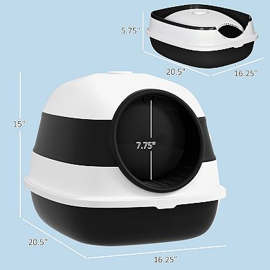 IFMALL Enclosed Foldable Pet Litter Box with Odor Control and Easy Cleaning