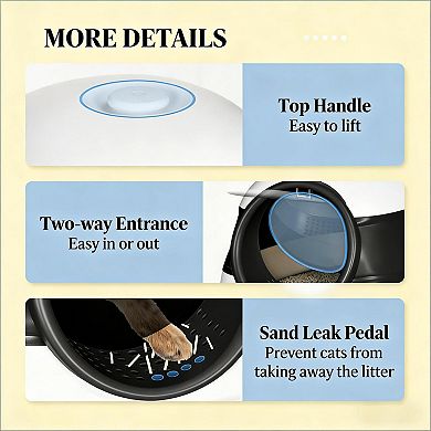 IFMALL Enclosed Foldable Pet Litter Box with Odor Control and Easy Cleaning