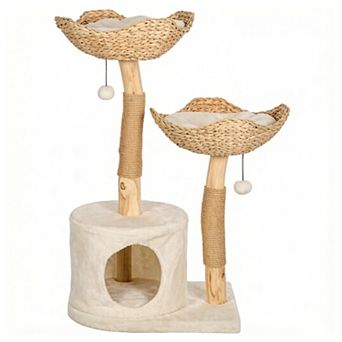 IFMALL Multi-Level Indoor Cat Tree with Scratching Posts and Plush Bed