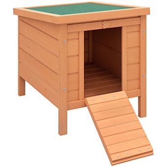 IFMALL Outdoor Small Animal Hutch with Weather-Resistant Roof and Elevated Floor