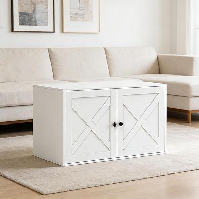 IFMALL Dual Function Cat Litter Box Enclosure and Side Table Furniture