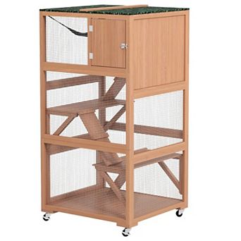 IFMALL Multi-Level Outdoor Pet Enclosure with Hammock and Ramps