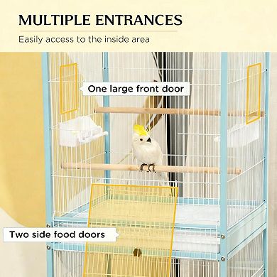 IFMALL Large Rolling Bird Aviary Habitat with Multiple Access Doors