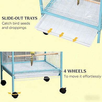 IFMALL Large Rolling Bird Aviary Habitat with Multiple Access Doors