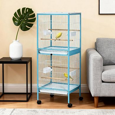 IFMALL Large Rolling Bird Aviary Habitat with Multiple Access Doors