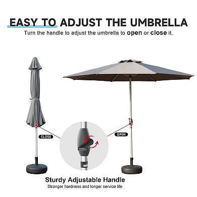 Patio Umbrella, Push Button Tilt, Crank, UV Protection, Waterproof, for Garden Deck Backyard Pool