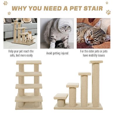 IFMALL Multi-Level Cat Scratching Post with Soft Plush Steps for Play