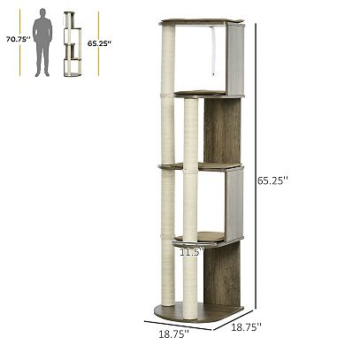 IFMALL Multilevel Corner Cat Climbing Tower with Padded Perches and Scratching Posts