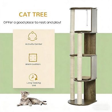 IFMALL Multilevel Corner Cat Climbing Tower with Padded Perches and Scratching Posts