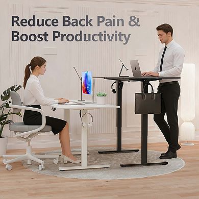 55"x28" Electric Desk, 3 Height Presets, Child Lock, Home/Office Workstation