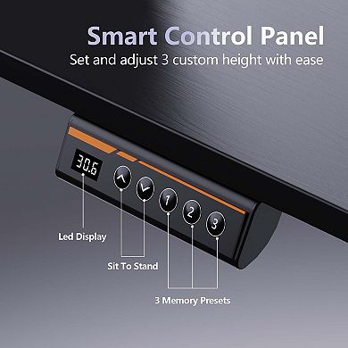 55"x28" Electric Desk, 3 Height Presets, Child Lock, Home/Office Workstation