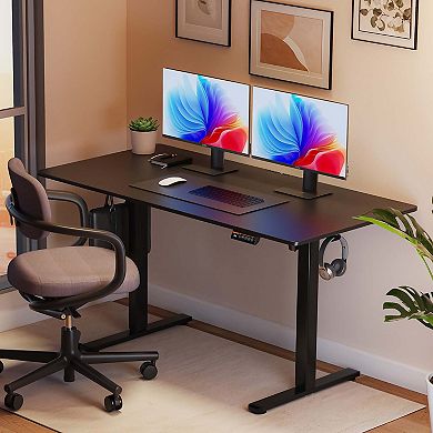 55"x28" Electric Desk, 3 Height Presets, Child Lock, Home/Office Workstation