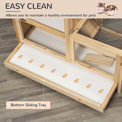 IFMALL Two-Tier Small Animal Habitat with Exercise Wheel and Accessories