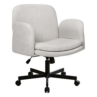 Criss-Cross Chair with Adjustable Arms & Wheels, Wide Cushioned Seat, Side Pockets