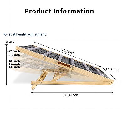 IFMALL Upgraded Adjustable Pet Ramp with Non-Slip Surface for Furniture Access