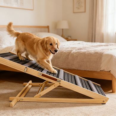 IFMALL Upgraded Adjustable Pet Ramp with Non-Slip Surface for Furniture Access