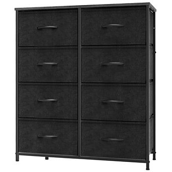 YIORTWO 8 Drawer Fabric Storage Dresser Cabinet with Wooden Top