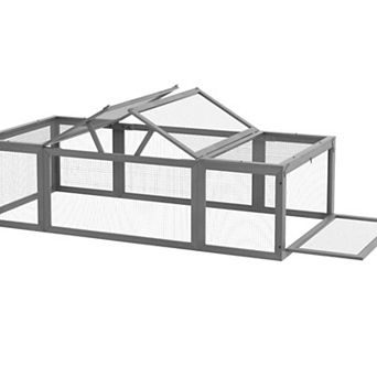 IFMALL Outdoor Small Animal Hutch with Lockable Doors and Spacious Habitat Enclosure