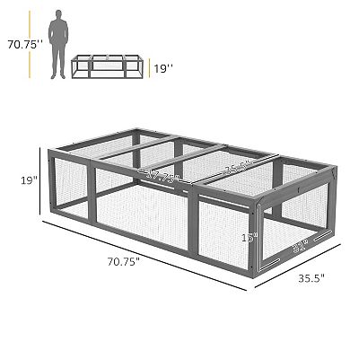 IFMALL Outdoor Small Animal Hutch with Lockable Doors and Spacious Habitat Enclosure