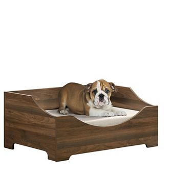 IFMALL Modern Wood Pet Bed with Removable Cushion for Comfortable Sleeping