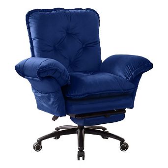 Criss Cross Chair with Adjustable Arms, Footrest, Wide Reclining Seat, Side Pockets, Velvet