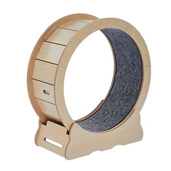 KWPZQEB 29.53" Cat Exercise Wheel, Cats Treadmill w/ Carpeted Runway & Locking Mechanism for Indoor