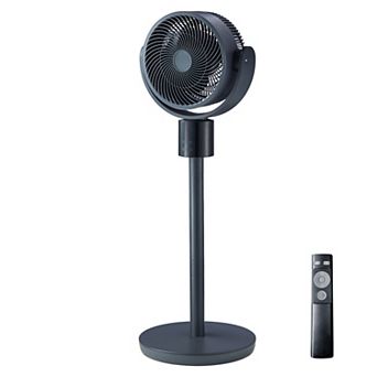 VEVOR 7-Inch Pedestal Fan, Oscillating Standing Floor Fan with DC Motor, Remote Control, Blue Gray