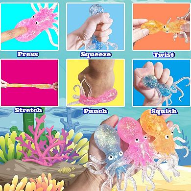 4 Pack Octopus Squishy Toys Slow Rise Squishies Fidget Toys