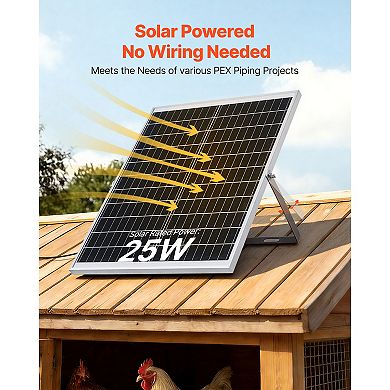 VEVOR Solar Powered Fan, 25W Solar Panel with 220 CFM Airflow, Adjustable Panel Angle