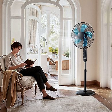 VEVOR 18-Inch Pedestal Fan, 2700 CFM Standing Floor Fan with Remote Control, 9 Speeds & 3 Modes