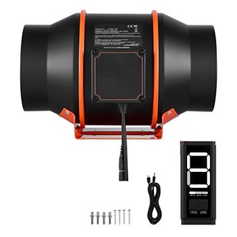 VEVOR Inline Duct Fan, 402 CFM 6 inch EC Motor Ventilation Fan with 3-Speed Circulation