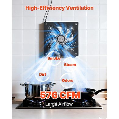 VEVOR 8 Inch Exhaust Fan, 576 CFM High Velocity Wall Mount Vent Fan with On/Off Control