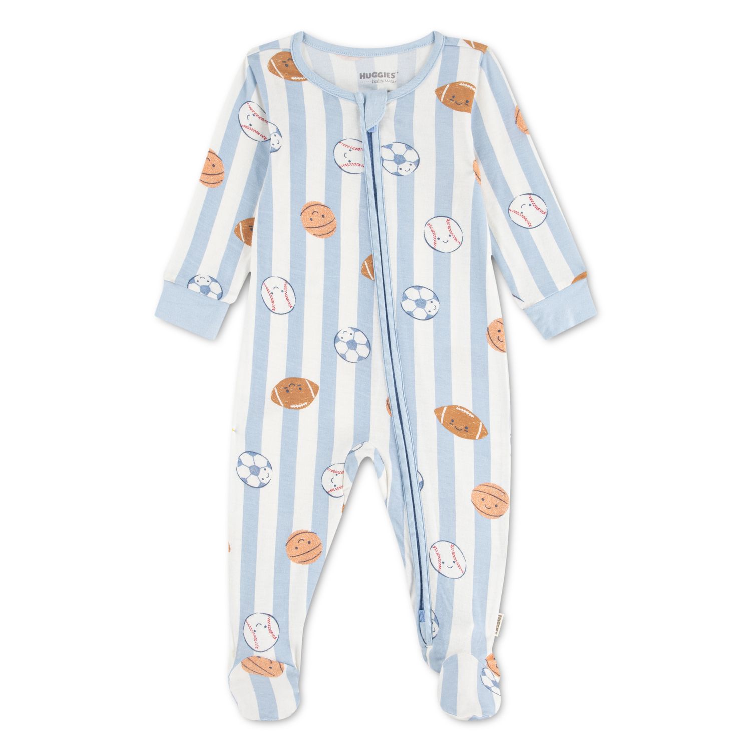Комбинезон Huggies® Long Sleeve Printed Coverall with Footed Design для малышей, цвет: Синий, вариант 1 — фото 1