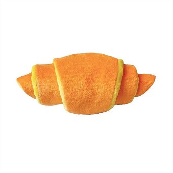 Plush Croissant Dog Toy, Squeaky Treat Hiding Puzzle Toy with Crinkle Paper,Soft Snuffle Feeding Toy