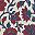 Red Blue Vine Floral