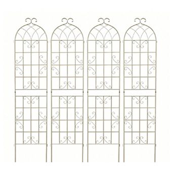 CEWOR 4 Pack Metal Garden Trellis for Climbing Plants Outdoor, 86.7" x 19.7" Rustproof