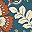 Navy Orange Bloom