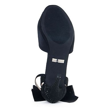 Rhinestone Bow Open-Toe Heel