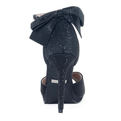 Rhinestone Bow Open-Toe Heel
