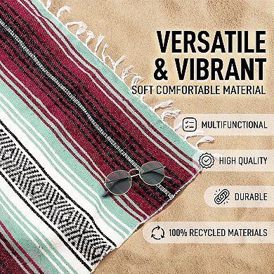 Zulay Kitchen Large Mexican Blanket 70x50 Authentic Woven Throw
