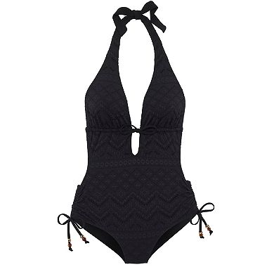 Lascana Women's Plunge Crochet One Piece
