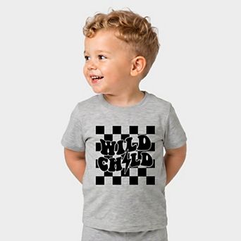 Wild Child Lightning Bolt - Toddler Crew Shorts Set