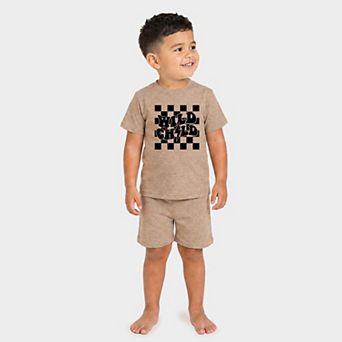 Wild Child Lightning Bolt - Toddler Crew Shorts Set
