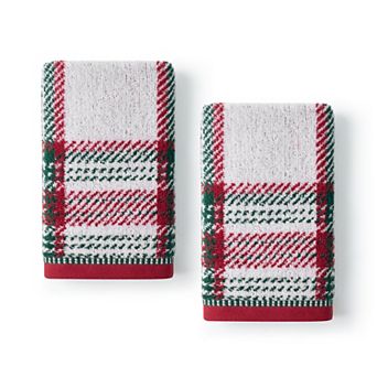 Caro Home Kenny Holiday Plaid Hand Towel 2-Pack