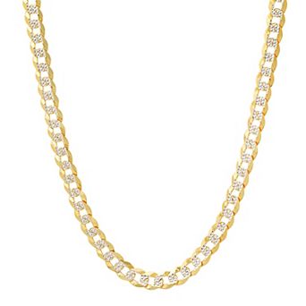 Men's Queens Jewels Sterling Silver Diamond-Cut Cuban Curb Chain Necklace